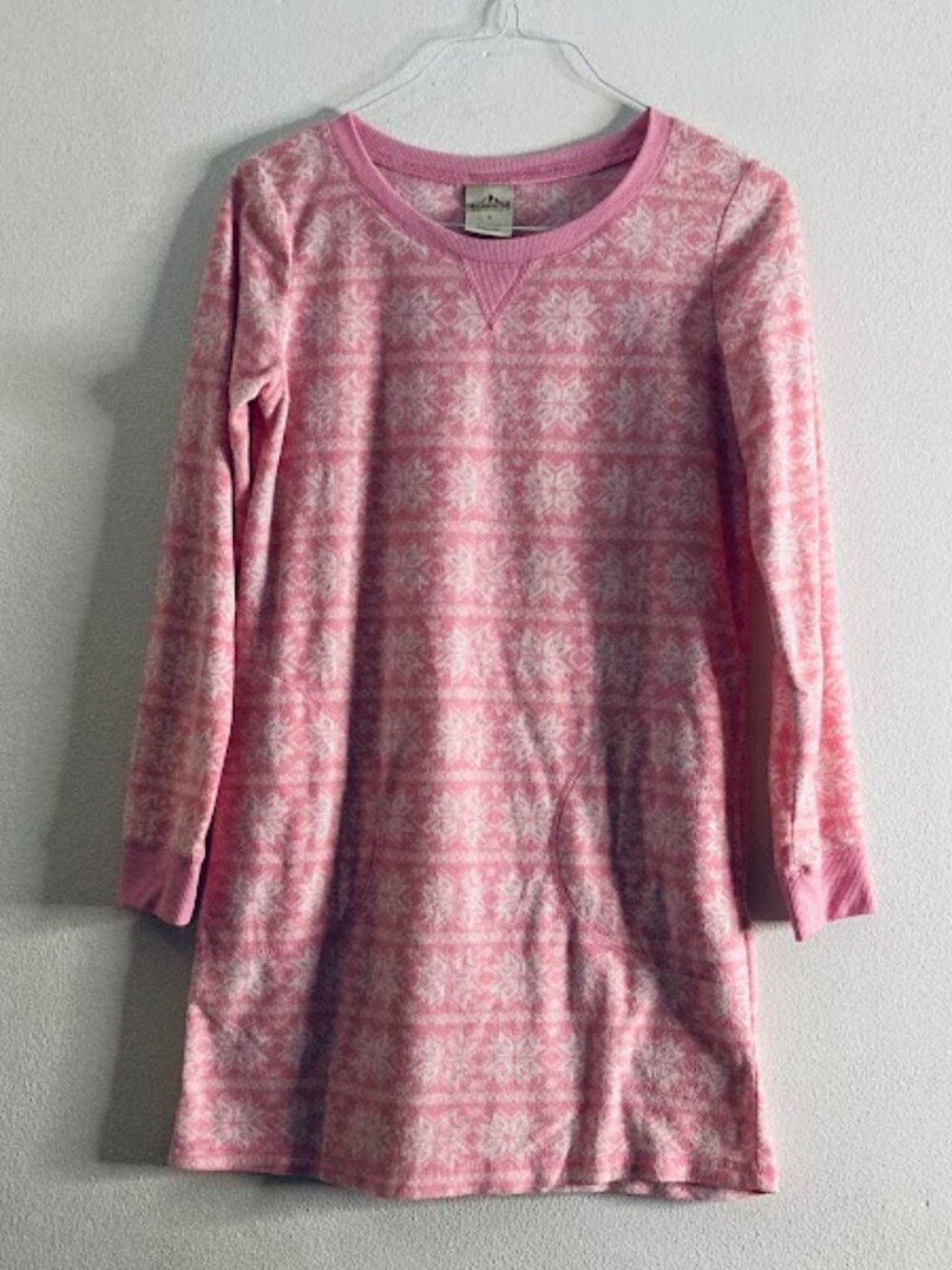 Pink print long sleeved nightgown Girls Size S
